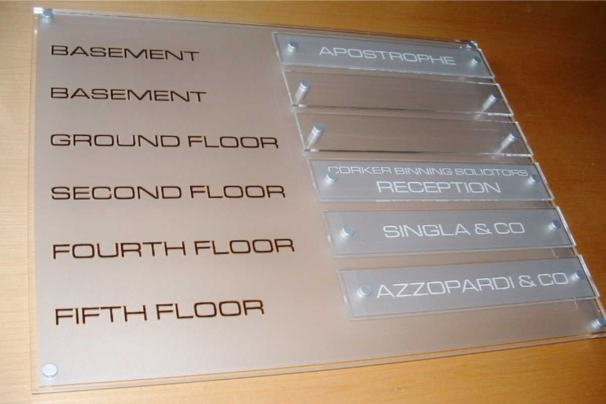 Acrylic office signs with logo and lights