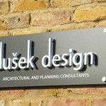 Dimensional Letter signs example for an architect with custom logo/lettering
