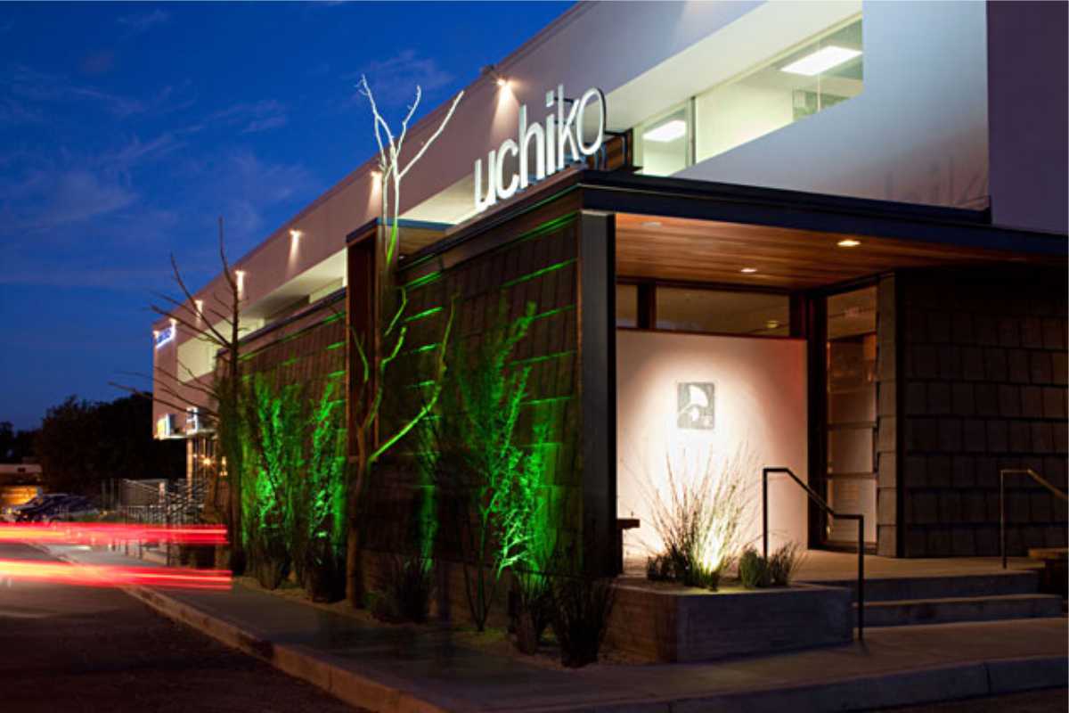 Uchiko Restauant exterior with Lights/ SIgn